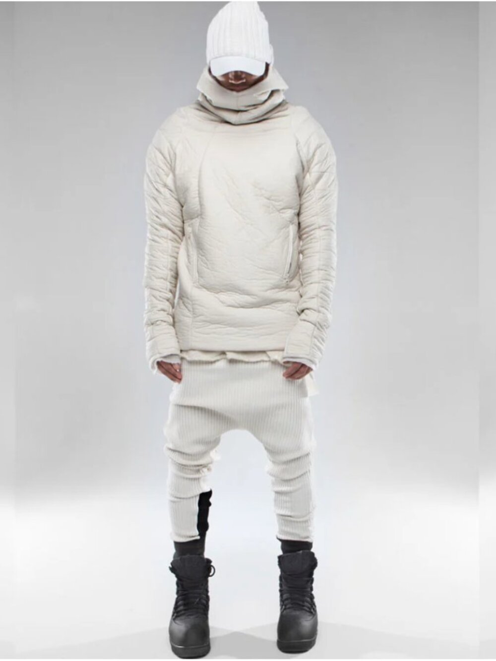 Demobaza White Light Being Top Hoody winter coat, AW16 / SATORI, Size M